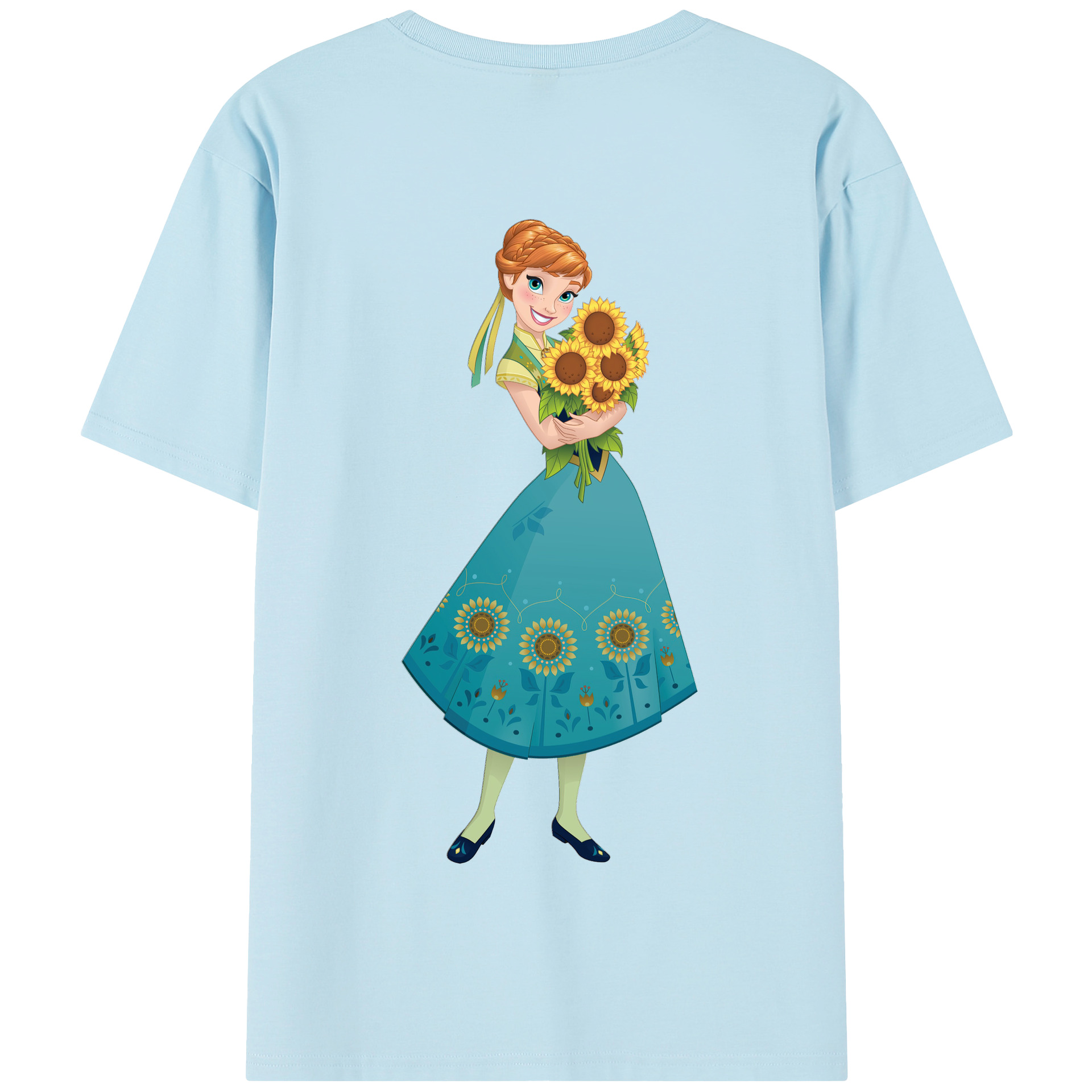 （画像用） アナと雪の女王 アンナ エルサ Frozen Anna Elsa 綿100％半袖Tシャツ（背面プリント）